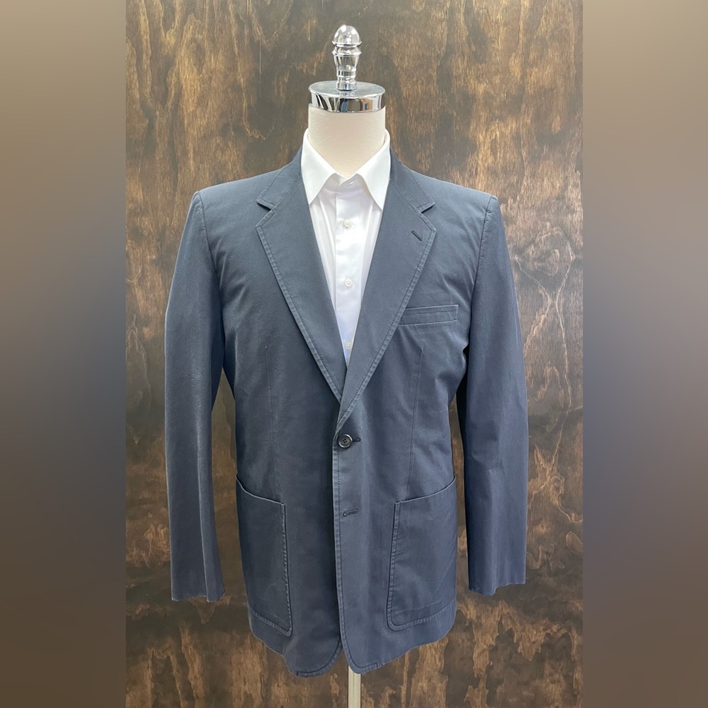 PRADA Made in‎ Italy Cotton Blend Patch Pocket 2-Button Jacket in Navy Size 46 R